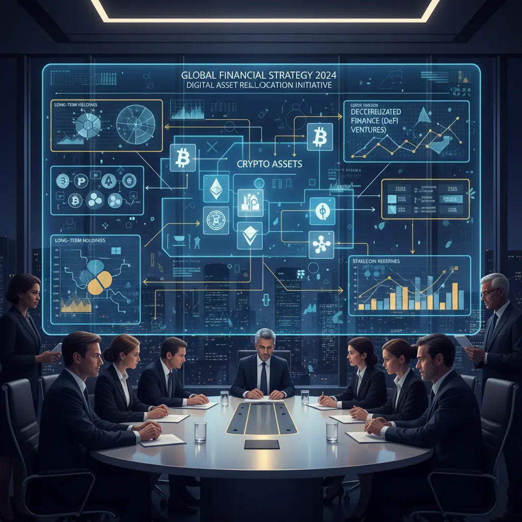 Visual representation of CoinShares shifting strategy from single assets to complex financial products