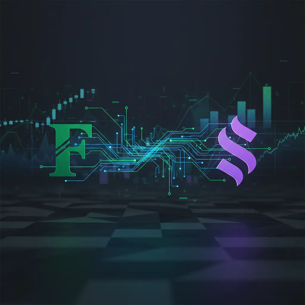 Visual representation of the Fidelity and Solana logos connecting, symbolizing their new partnership and trading support.