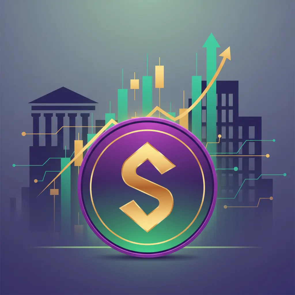 Visual representation of Grayscale's strategic move to attract institutional capital to its Solana Trust (GSOL) with financial charts in the background.
