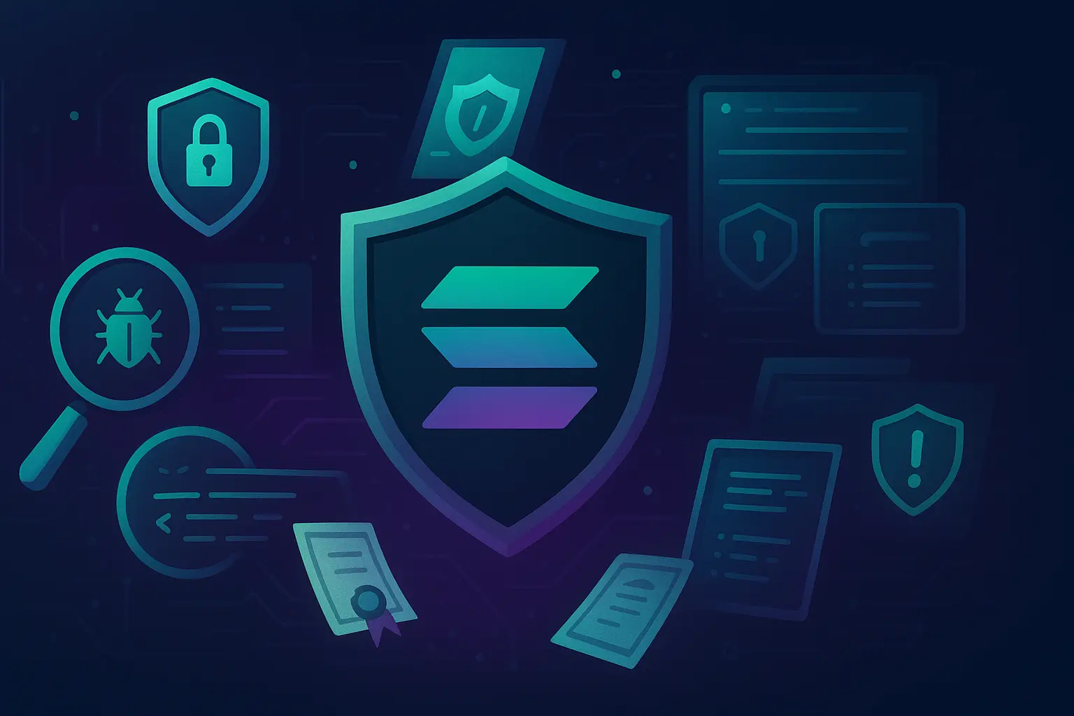 Visual representation of Solana Anchor framework security audit and bug bounty program