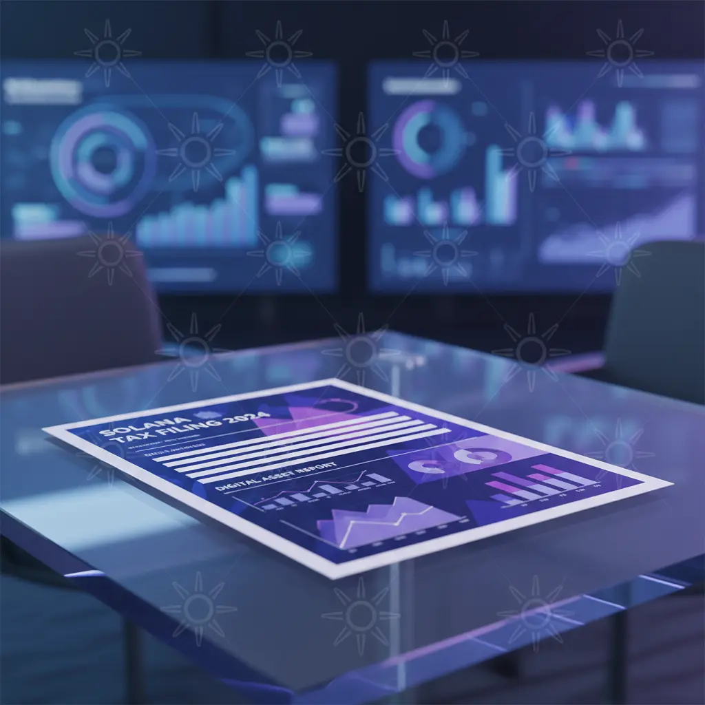 Visual representation of Solana ETF financial documents and tax distribution